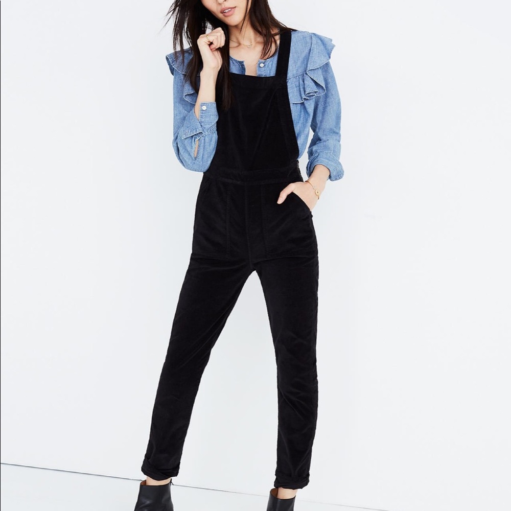 Skinny Overalls in Velvet